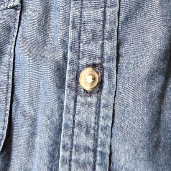 Banana Republic Women's Cotton Denim Jean Button Down Shirt Size Small - Picture 3 of 9